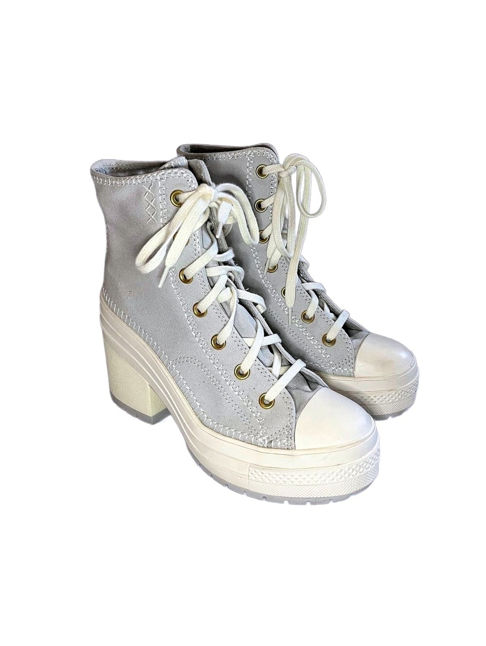 Converse Chuck 70 De Luxe Heel Platform Blue Grey/White Size W 8